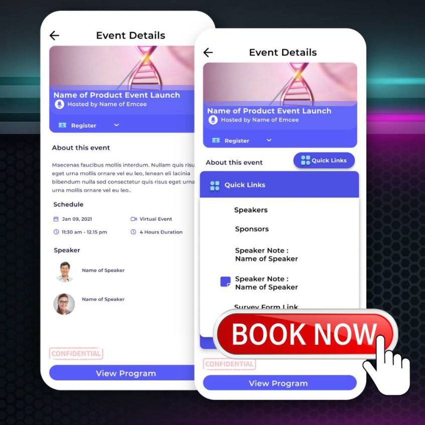 event booking portal by prism code